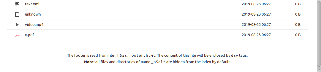 文件列表的页脚