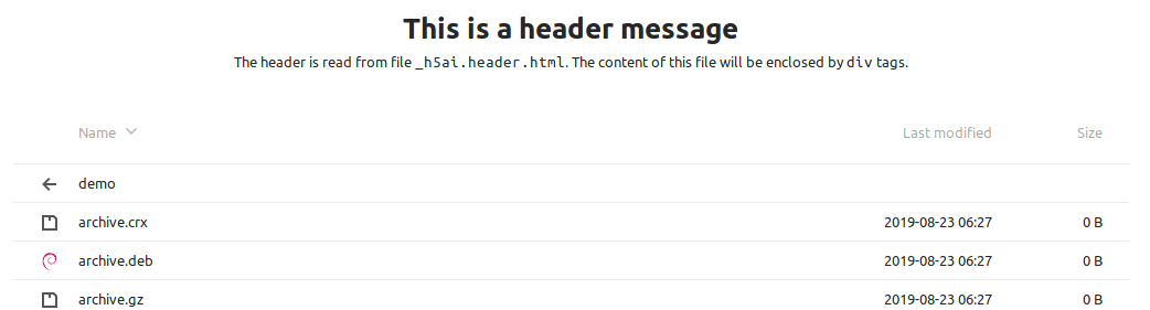 文件列表的页眉